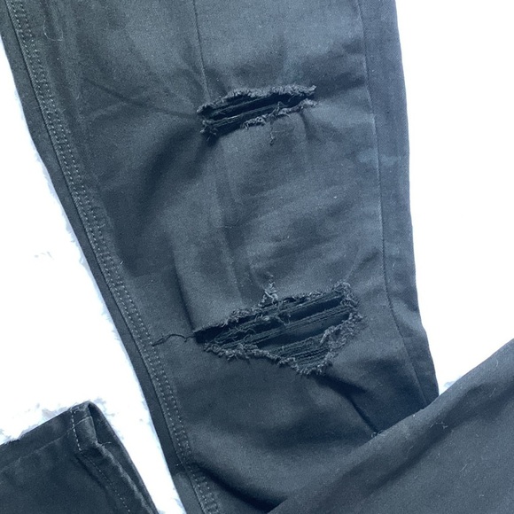 𝅺OLD Navy black High-Waisted Distressed Rockstar Super Skinny Jeans NWOT - Picture 7 of 9